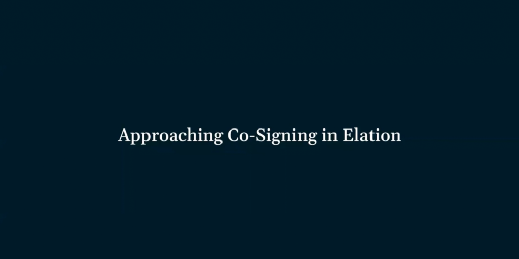 Approaching Co signing in Elation Feature Highlight