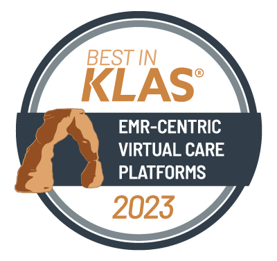 KLAS 2023 award logo for telehealth