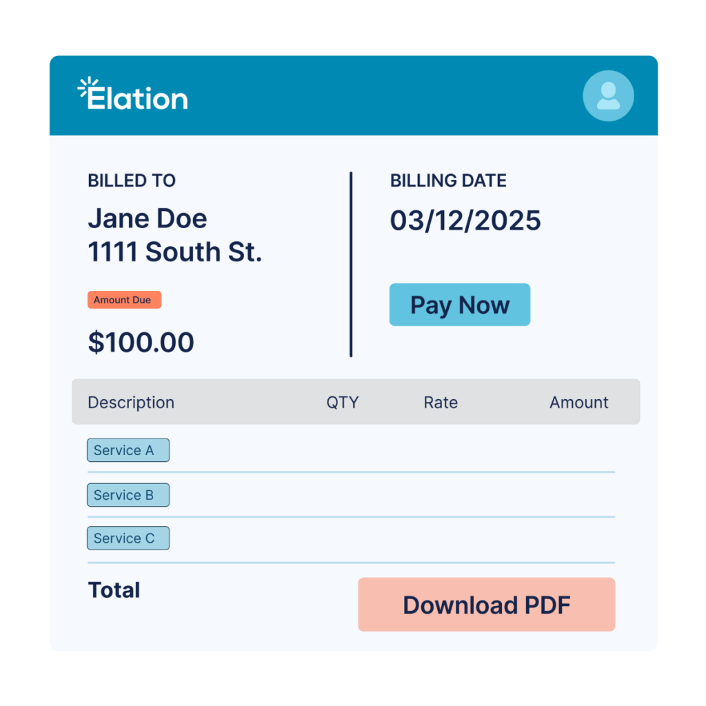 Elation Billing statement graphic